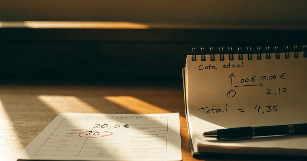 Um talão de apostas em branco ao lado de uma calculadora e de um bloco de notas com um esquema desenhado à mão